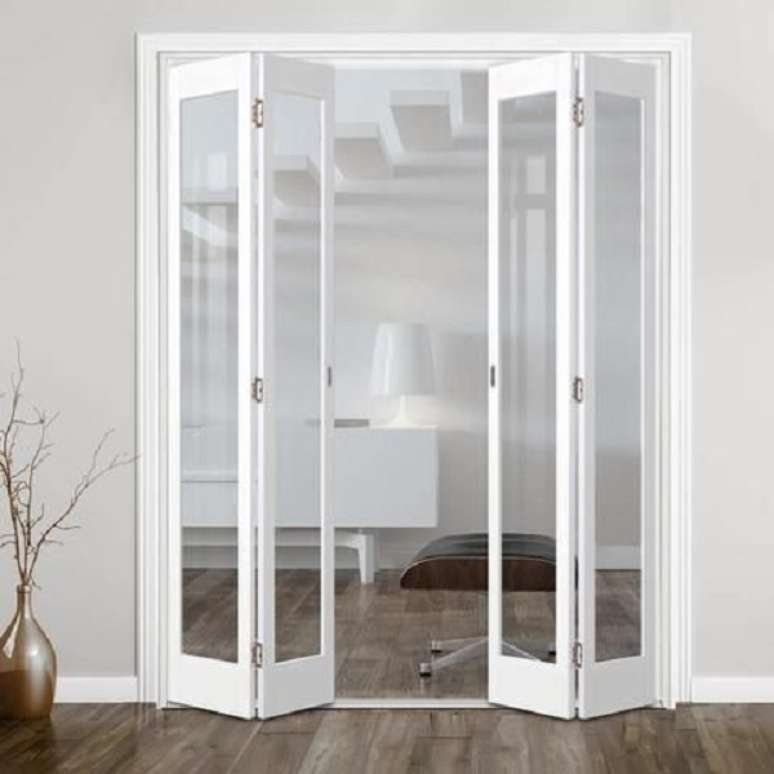 40. Porta camar&atilde;o de vidro para sala de estar moderna &ndash; Foto Direct Doors