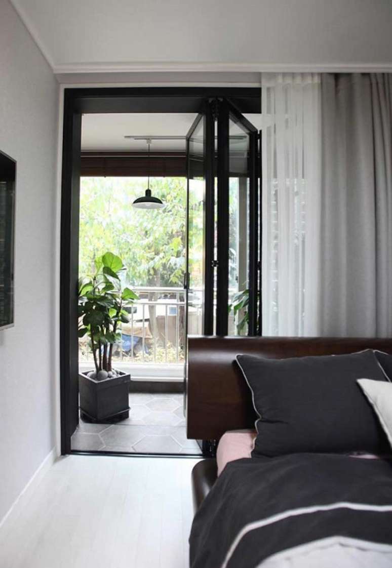 47. Porta camar&atilde;o para sala feita de vidro e alum&iacute;nio &ndash; Foto Decor Facil