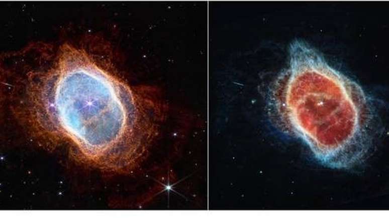 O novo Telescópio Espacial James Webb, da Nasa, revelou detalhes extraordinários da Nebulosa do Anel do Sul