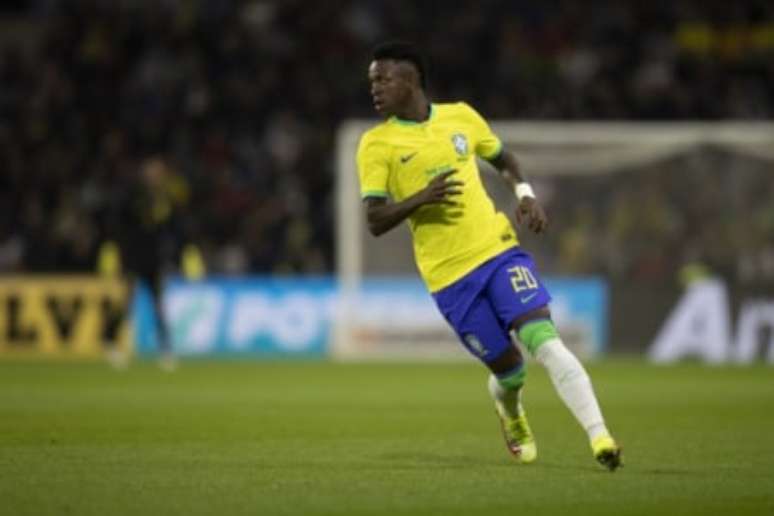 Vini Jr tem um gol com a camisa da Seleção Brasileira (Foto: Lucas Figueiredo / CBF)