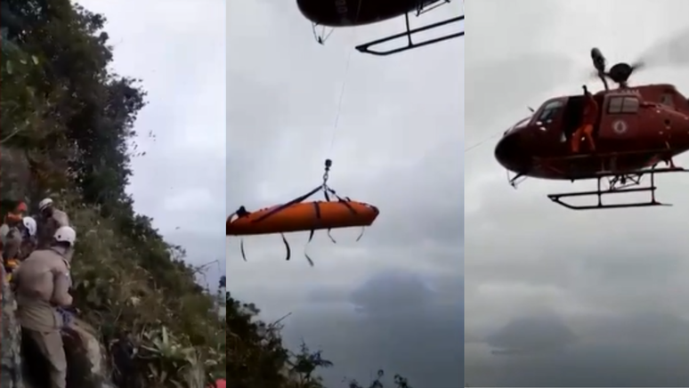 Bombeiros resgatam turista em trilha do Pão de Açúcar com auxílio de aeronave