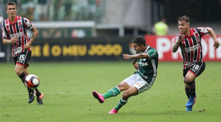 Dudu contra o São Paulo, dentro do Allianz Parque (Foto: Cesar Greco/Palmeiras)