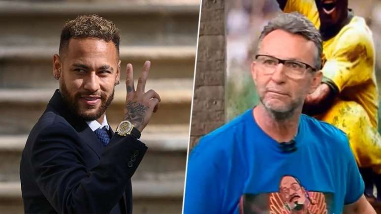 Neto voltou a criticar ausência de Neymar entre indicados (Foto: Reprodução/YouTube; Josep LAGO / AFP)