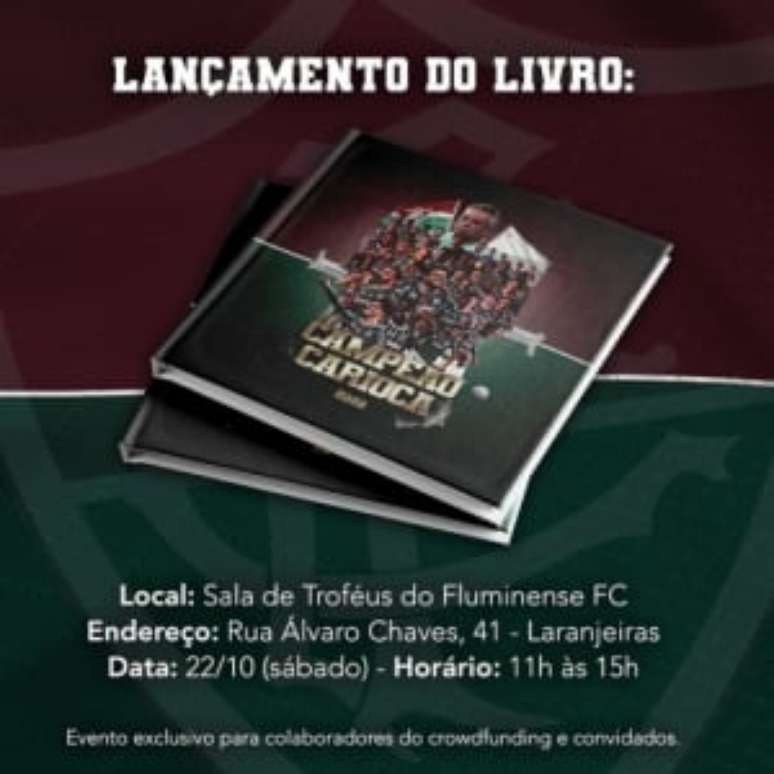 Lançamento do livro será no próximo sábado (Divulgação/Fluminense)