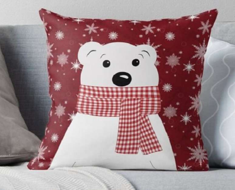 26. Almofadas de Natal super fofa de urso polar. Fonte: Artofit