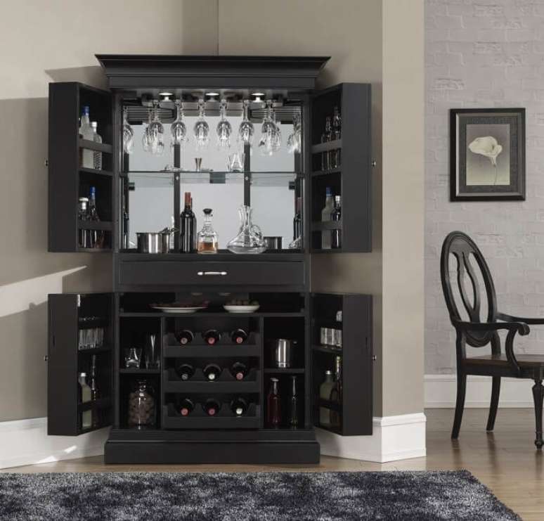 39. Barzinho para sala com design abre e fecha. Fonte: Walmart