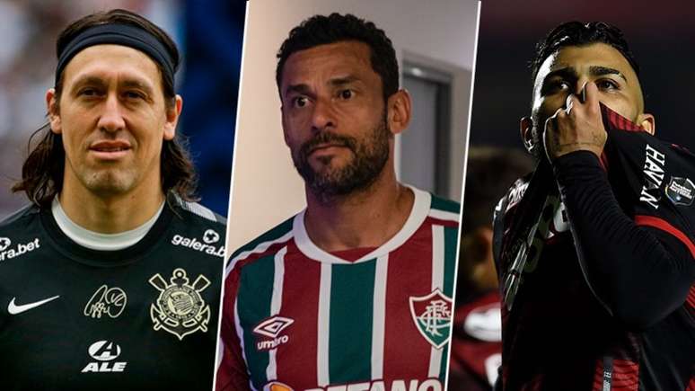 Como se podia esperar, Fred declarou torcida pelo Corinthians contra o Flamengo (Fotos: Rodrigo Coca/Ag. Corinthians, Leonardo Brasil/Fluminense e Marcelo Cortes/Flamengo)