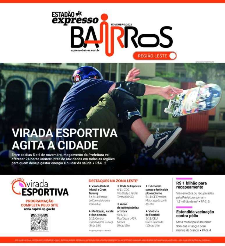 Um dos modelos da vers&atilde;o impressa do projeto Estad&atilde;o Expresso Bairros.