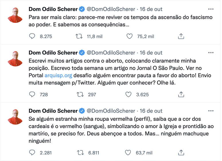 O Twitter de Dom Odilo