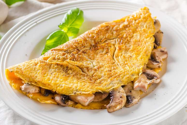 Omelete com cogumelos 