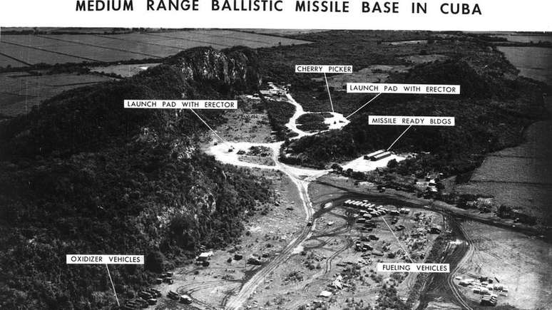 Imagens feitas pelos EUA das plataformas de mísseis em Cuba em 1962
