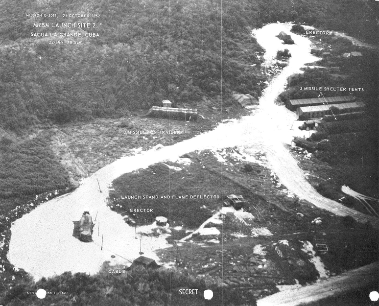 Imagem de 28 de outubro de 1962, demonstrando que os soviéticos já mantinham mísseis em estado de preparação bastante avançado em Cuba.