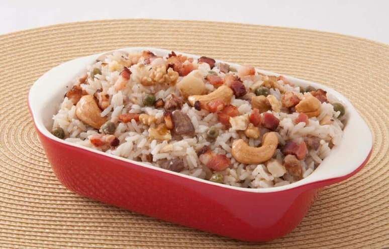 Arroz com mix de castanhas