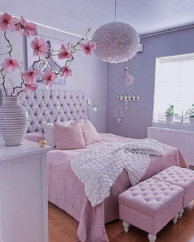 33. Parede roxa quarto modulado  – Foto Wattpad