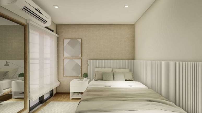 36. Quarto com decoração cor areia – Foto Liliana Zenaro