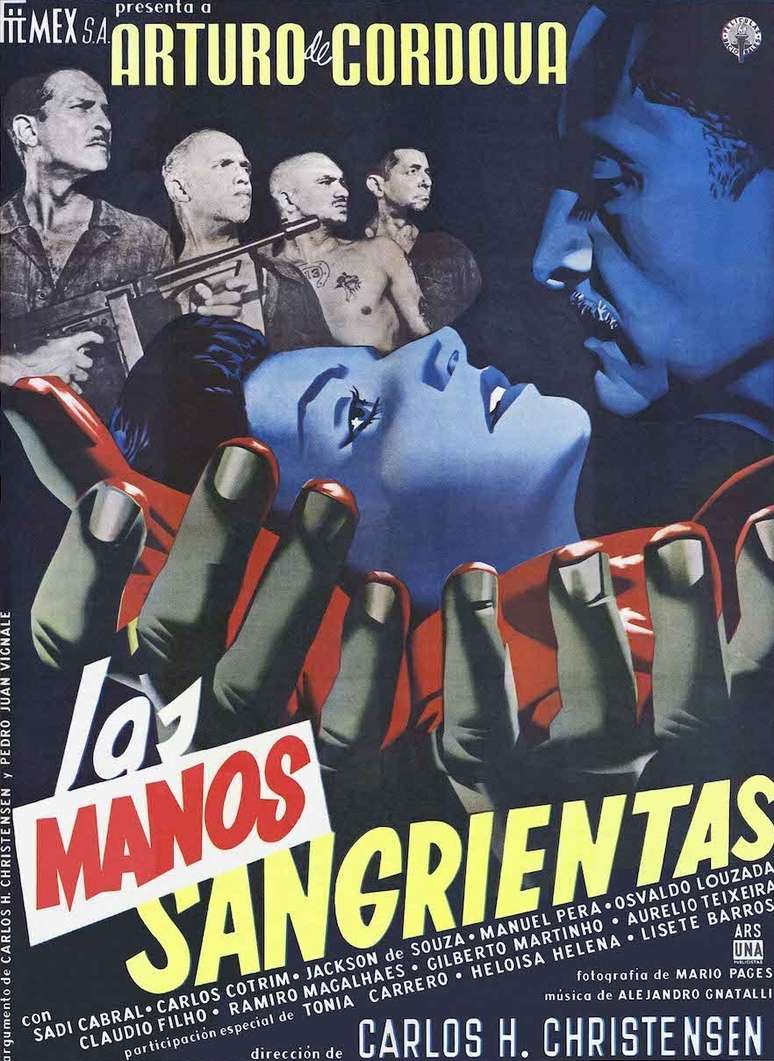 Cartaz mexicano do filme M&atilde;os Sangrentas, livremente inspirado no caso. Arturo de C&oacute;rdova interpreta um dos fugitivos, e T&ocirc;nia Carrero, uma prostituta apaixonada por ele
