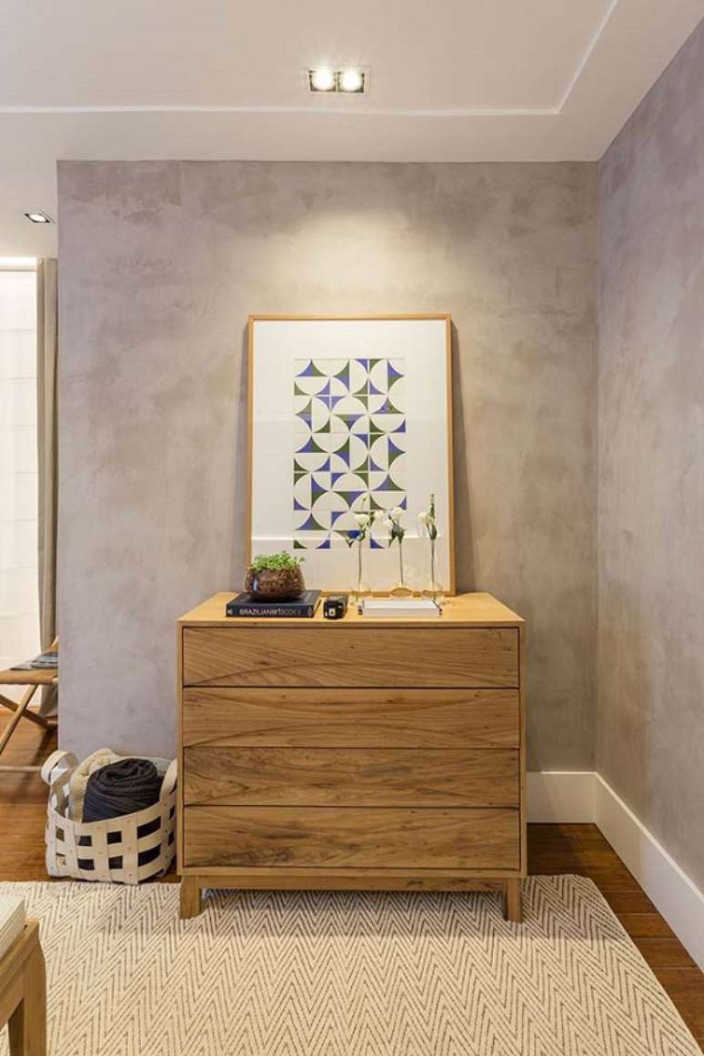 25. Marmorato na parede de quarto modulado moderno – Foto Decor Facil