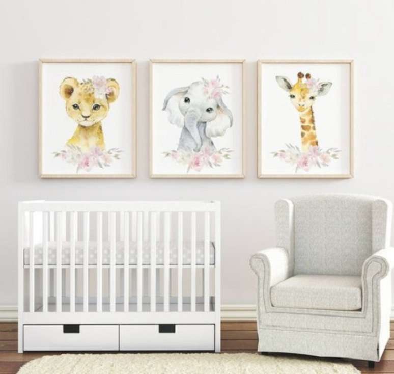 34. Quadro aquarela para quarto modulado infantil – Foto Elo7
