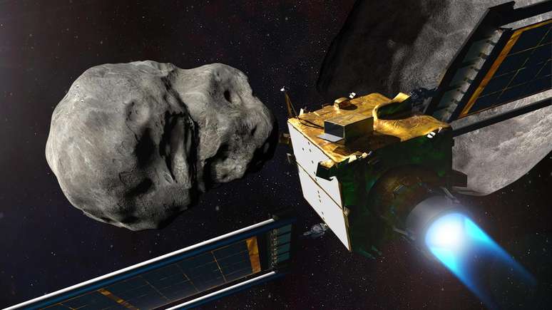 Asteroide Dimorphos na mira do DART