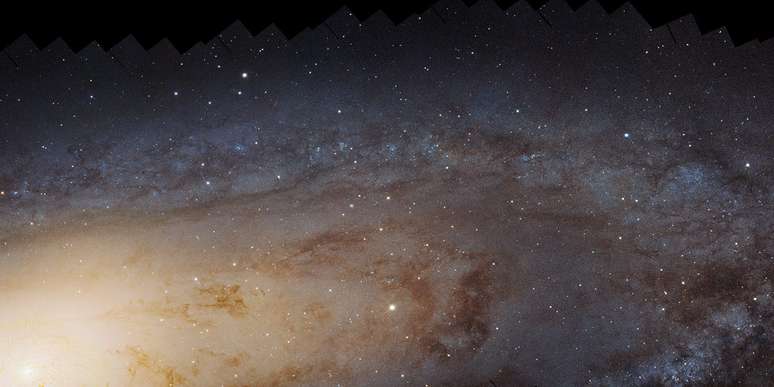 Visão detalhada da galáxia de Andrômeda