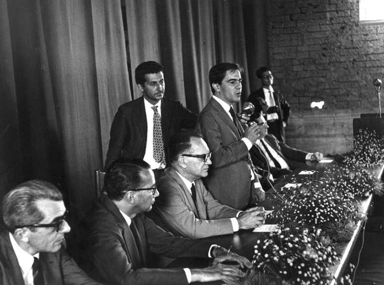 Darcy Ribeiro na inauguração da UnB, em 1962