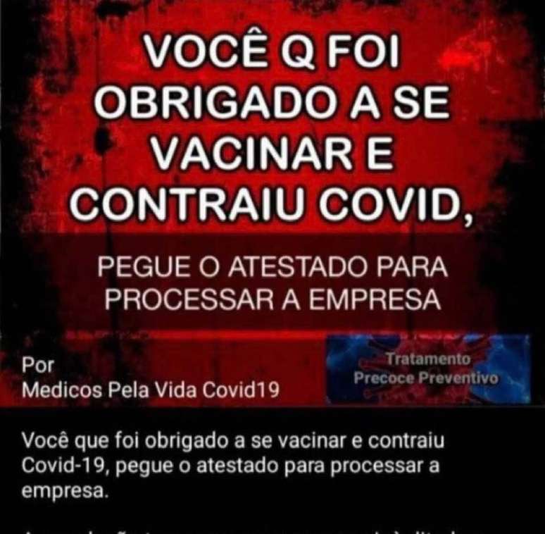 Pastor compartilhou imagens contra a vacinação