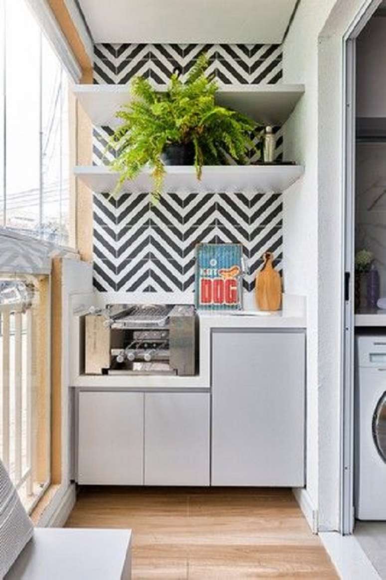 39. Azulejo decorativo preto e branco &ndash; Foto SP Estudio