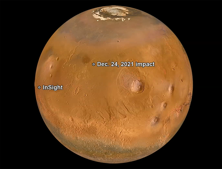 O impacto em Marte aconteceu a cerca de 3.500 km de onde estava a InSight