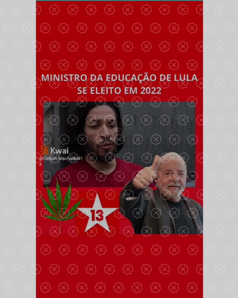 Reprodução de postagem desinformativa que mente ao dizer que Lula indicou Jean Wyllys para o Ministério da Educação