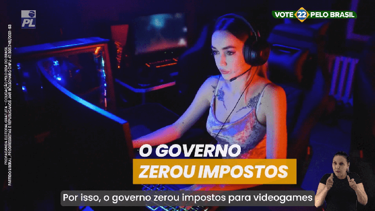 An&uacute;ncio de Bolsonaro voltado ao p&uacute;blico gamer.