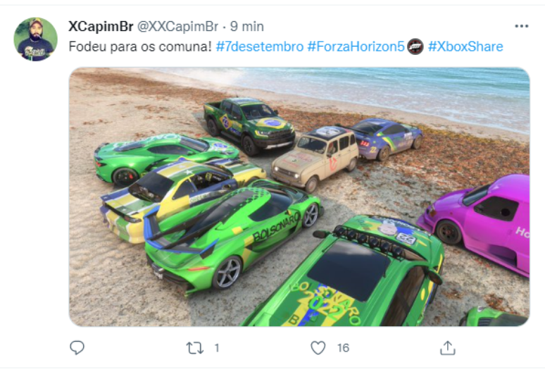 Carreata gamer em 7 de setembro.