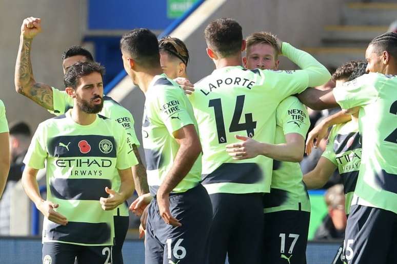 Manchester City tem o melhor ataque da Premier League com 37 gols marcados (Foto: GEOFF CADDICK / AFP)