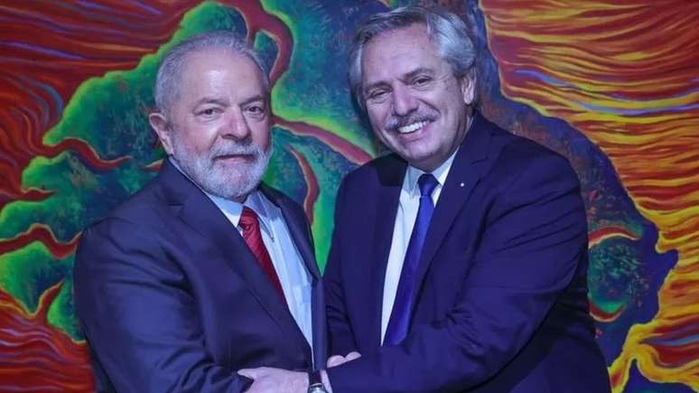 Lula com o presidente argentino Alberto Fernández no fim de 2021