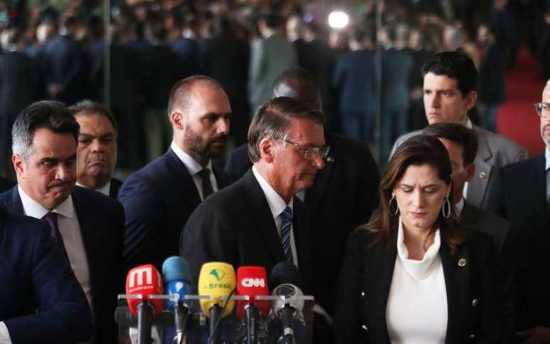 Presidente Jair Bolsonaro (PL) durante pronunciamento nesta terça-feira, 1º.