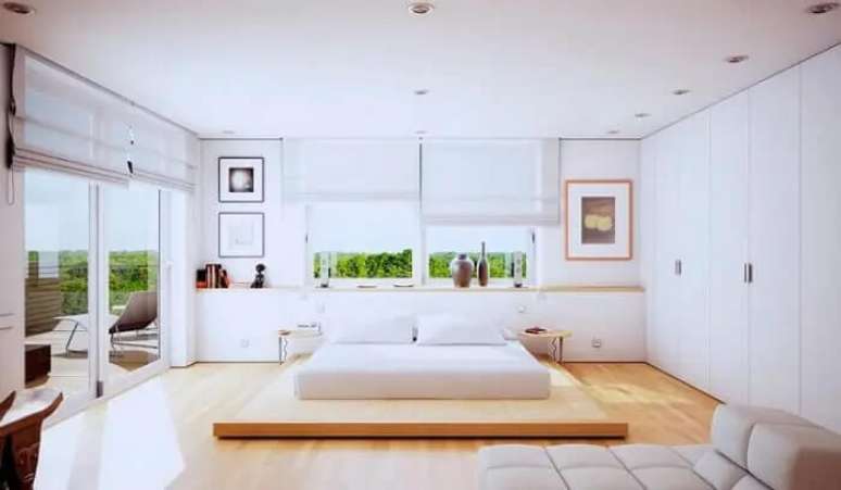 24. Quarto clean com cama oriental. Fonte – Chaves na Mão