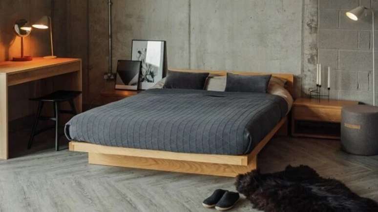21. Quarto com móveis de madeira e cama oriental. Fonte – Natural Bed Company