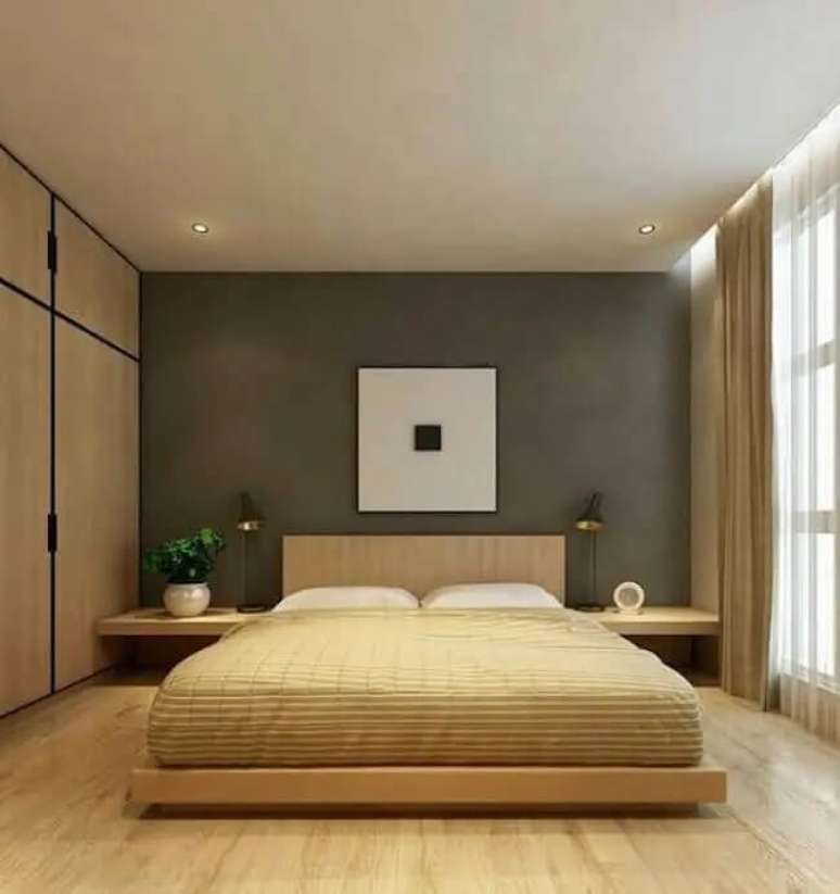 69. Cama oriental com mesa de cabeceira de madeira. Fonte – Casa e Festa