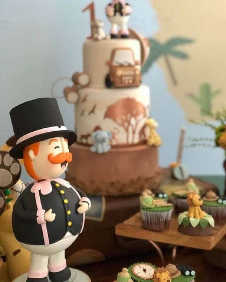 36. Ideia de decora&ccedil;&atilde;o para festa do Mundo Bita saf&aacute;ri &ndash; Foto: FestDecor