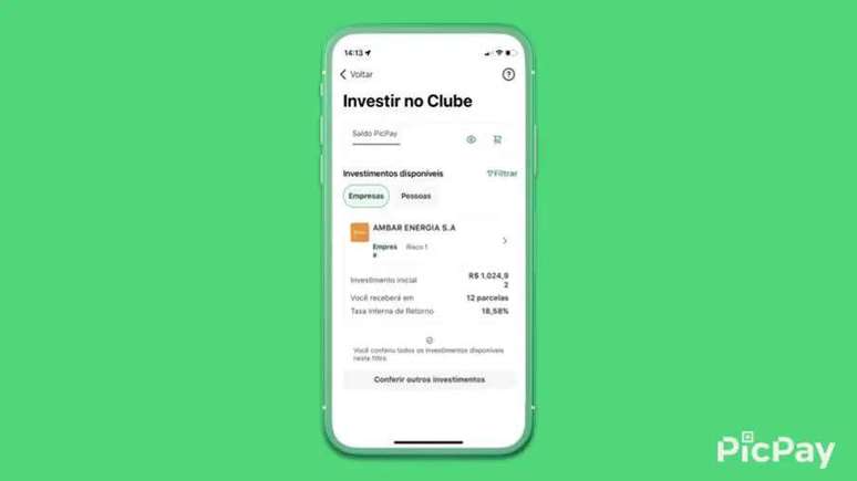Inicialmente, o serviço começa com empresas da J&F, mas haverá outros players em breve (reprodução: PicPay)