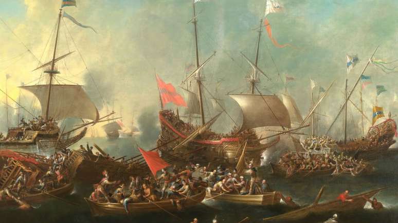 A derrota na Batalha de Lepanto em 1571 foi um golpe devastador para o Império Otomano