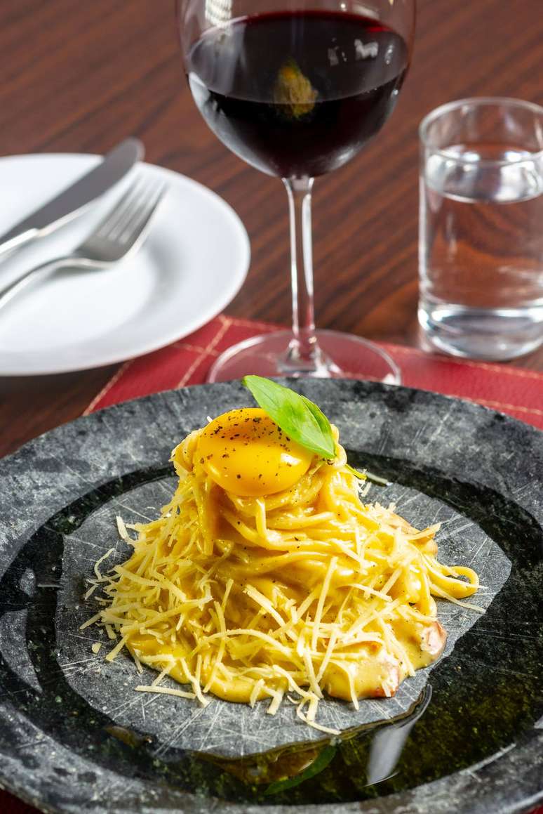 Espaguete &agrave; carbonara do Vino!