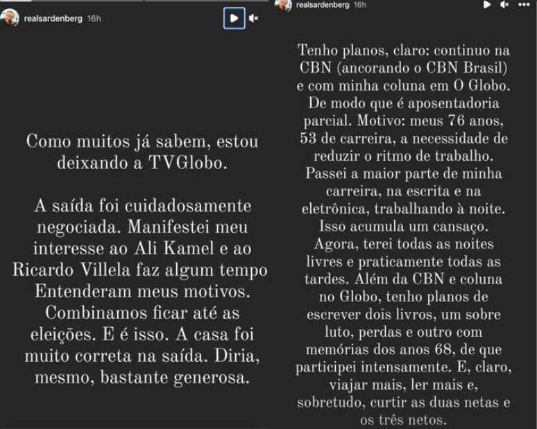 Carlos Alberto Sardenberg anuncia sa&iacute;da do 'Jornal da Globo': 'Com cora&ccedil;&atilde;o partido'