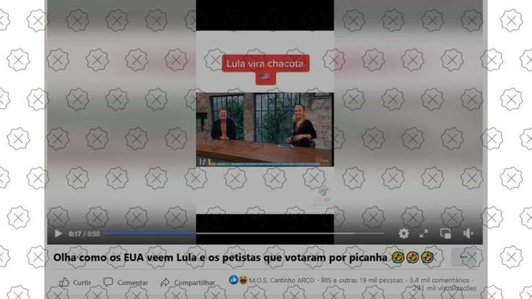 V&iacute;deo utiliza legendas falsas para alegar que Lula foi motivo de chacota entre apresentadores de TV, o que n&atilde;o aconteceu