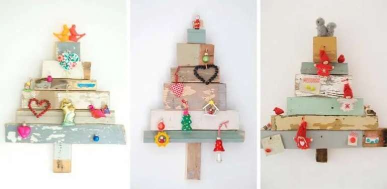 28. &Aacute;rvore de natal em madeira. Fonte &ndash; Coach Decor