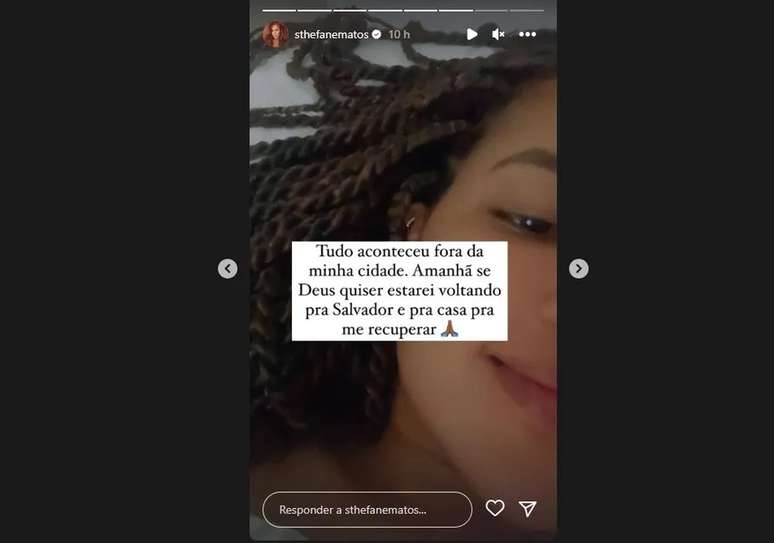 Ela deu detalhes do acidente pelas nas redes sociais 