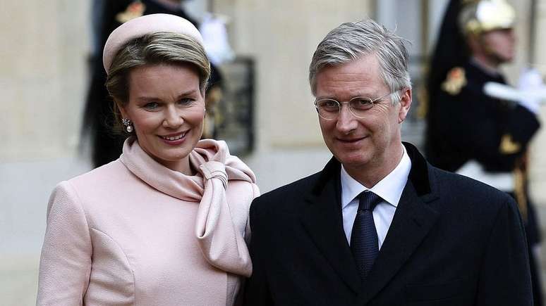 Rei Philippe e rainha Mathilde da B&eacute;lgica em visita a Paris em 2014