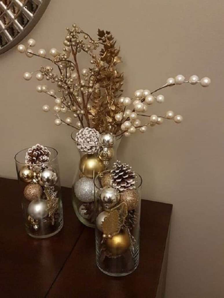 Arranjos de Natal em Vasos de Vidro: 7 Formas Criativas +50 Fotos Arranjos de Natal em Vasos de Vidro: 7 Formas Criativas +50 Fotos