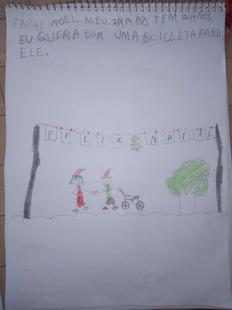 Cartinha da campanha 'Papai Noel dos Correios'