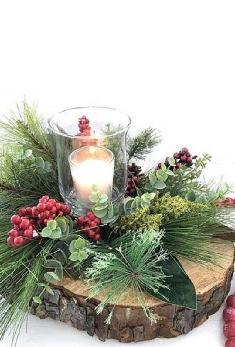30. Arranjos natalinos para mesa de jantar rustica &ndash; Foto Wedding foward