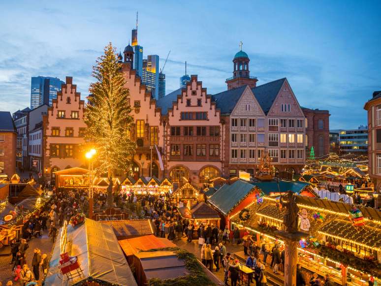 Weihnachtsmarkt, o mercado de Natal de Frankfurt.